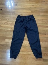 VINTAGE, Nike black Track Pants M Windbreaker, Swoosh, Nylon, Ankle Zip Joggers