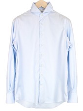 SUITSUPPLY Men's Formal Shirt 37/14.5 Blue Extra Slim Pure Cotton Long Sleeve 