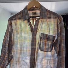 Vintage Lee Shirt Mens Medium Grey Plaid West...
