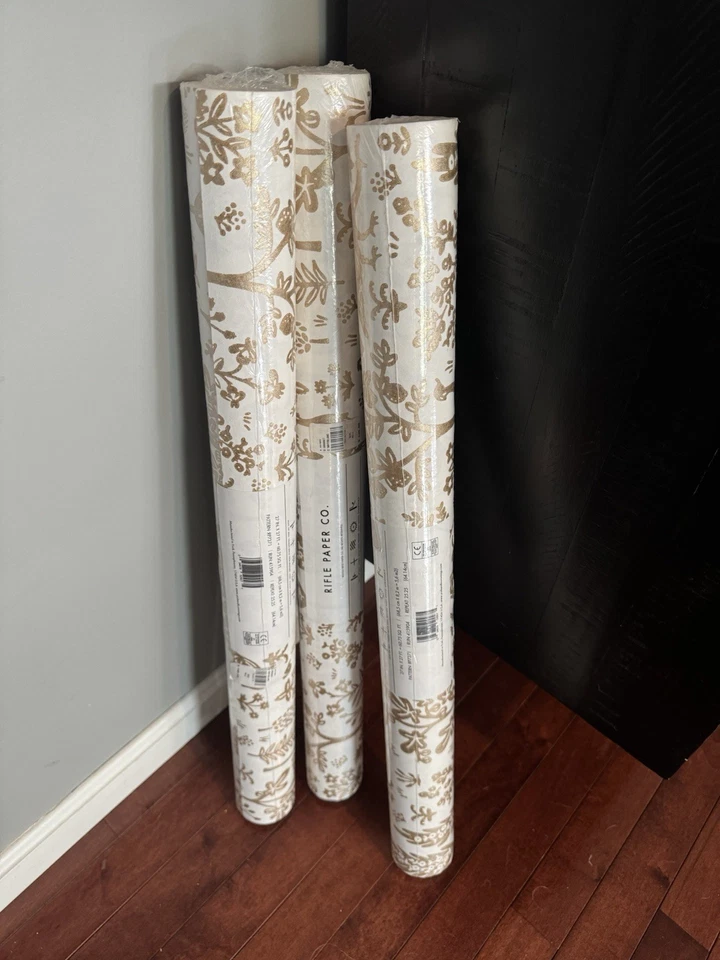 Rifle Paper Gold And White Wallpaper from Anthropologie  - Image 2 of 4