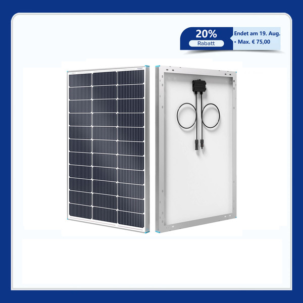 Renogy Solarmodul 100W 12V Monokristallin Solarpanel 16BB N-Typ 25% Hoch-Effizie-image
