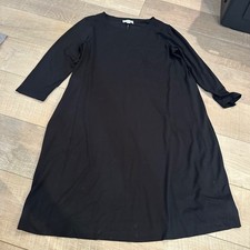 LOFT WOMENS MEDIUM SHIRT DRESS 3/4 SLEEVE BLACK NEW MEDIUM