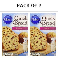 2 CONFEZIONI - Pillsbury Cranberry Quick Bread & Muffin Mix 15,6 once (totale 31,2 once)