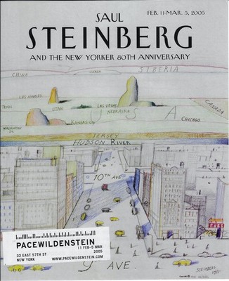 2005 SAUL STEINBERG New Yorker 80th Anniversary c1975 Art Gallery Exhibit Ad