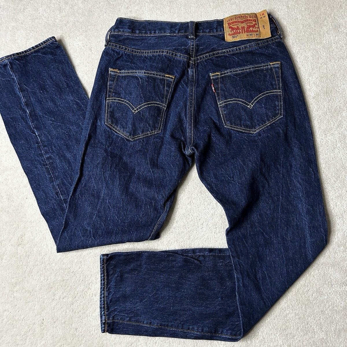 Levi's 501 Redline Selvedge Jeans 30x29 Indigo Dark Button Fly