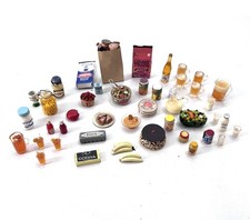 Dollhouse Miniature Food Groceries Lot - Drinks Fruit Eggs Milk Condiments 1:12