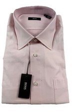 Boss Hugo Boss Pink Cotton Button Up Dress Shirt Size 17 36/37 NWT