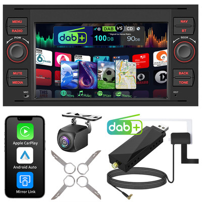 DAB+64G Android13 Autoradio Apple Carplay GPS Für Ford Focus Fiesta C/S Max Kuga