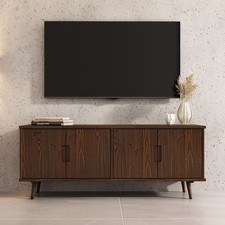 Lowboard 150 cm TV Schrank aus Massivholz Wohnzimmermöbel Nussbaum Finish