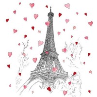 20 Servietten Paris Love Herzen Eiffelturm Frankreich Liebe Romantik 33X33Cm