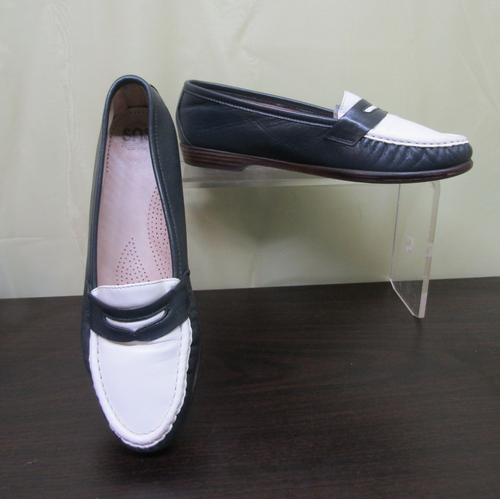SAS blau weiß Penny Loafer bequeme Schuhe hergestellt in den USA Größe Damen 9 M