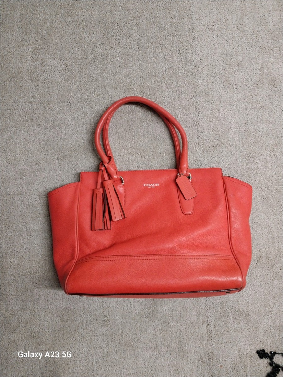 Genuine Coach Purse Legacy Candace Bright Coral Satchel Handbag