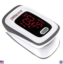 Portable Pulse Oximeter, Blood Oxygen Monitor with LED Display  Carry Case