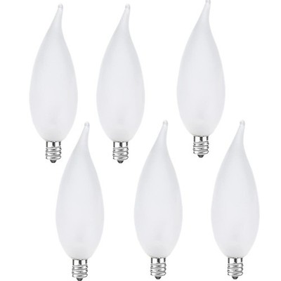 MMBGJKG Frosted Flame Tip Chandelier Light Bulb， 60W E12 Candelabra Scrub 