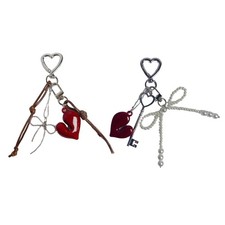 Multifuntional Heart Keyring Pendant Bag Ornament Alloy Texture Key Ornament