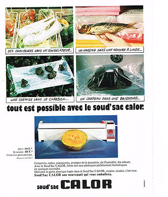 REKLAME 1973 CALOR Mit dem Schweißbeutel ist alles möglich