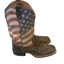 Ariat Round Up Patriotic  American Flag Size 10B Women's Boots 4th Of July