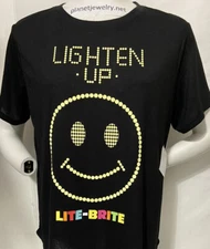 Lite-Brite LIGHTEN UP Smile LITE-BRITE Juniors TEE Size 2XL NWT