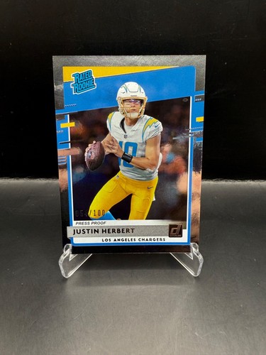 2020 Donruss Justin Herbert Silver Press Proof Rated Rookie /100 (RC) #303