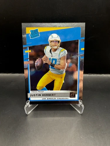 2020 Donruss Justin Herbert Silver Press Proof Rated Rookie /100 (RC) #303