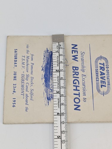 T.S.M.V. Egremont Steamship Time Table Excursion To New Brighton June 23rd 1956 - Foto 6 di 14
