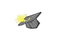 Happy Everything  - Striped Graduation Cap Mini Attachment - MINI-GCAPSTR