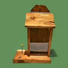Cedar Critter Bird Feeder Box Hinged Top & Side Entry Hole Squirrels Chipmunks