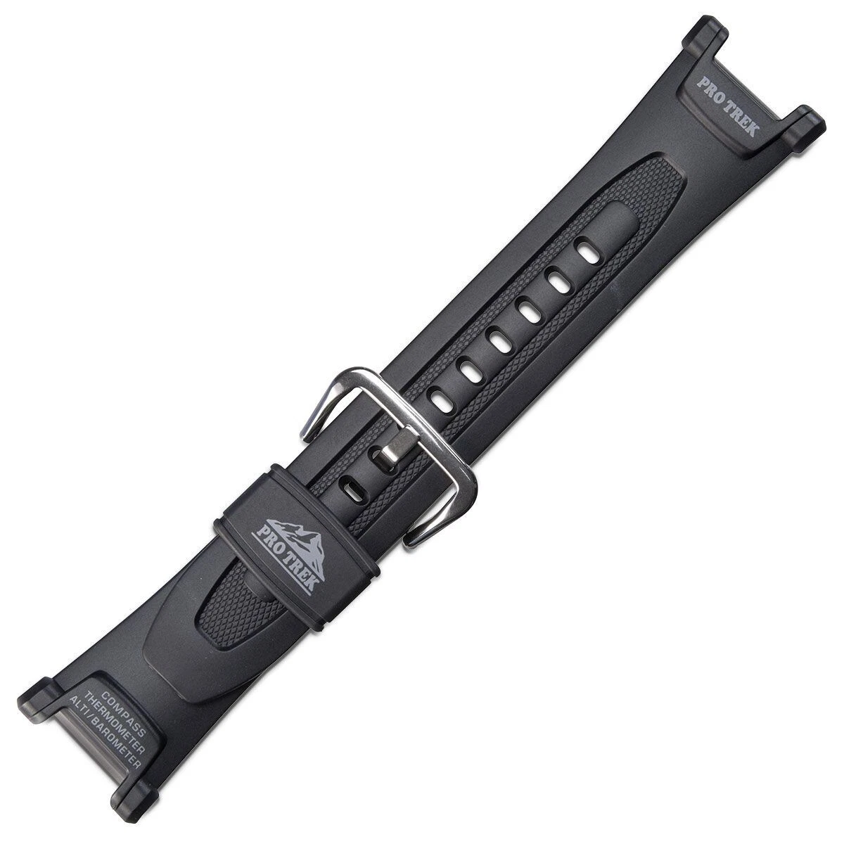 Bracelet De Montre Casio Authentique – Caoutchouc Noir, 18/24 Mm, Neuf, Fabriqué Au Japon