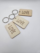 Lazer Engraved Wood Keychain, LOVE, FREE SHIPPING
