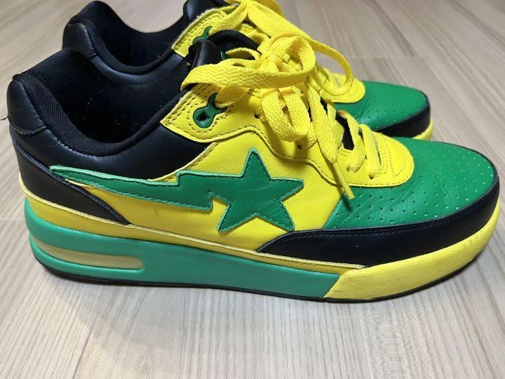 A Bathing APE Bapesta Roadsta Gleen Yellow Shoes US9 without Box Used