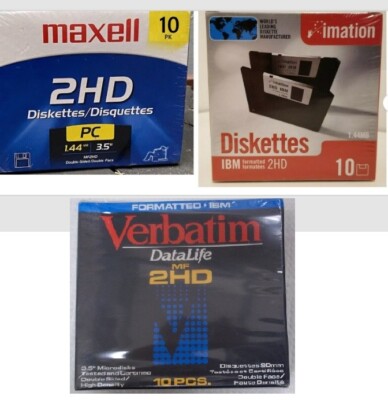 30 new Diskettes Maxell Verbatim Imation 1.44 MB IBM PC Formatted DS 2HD 3.5''