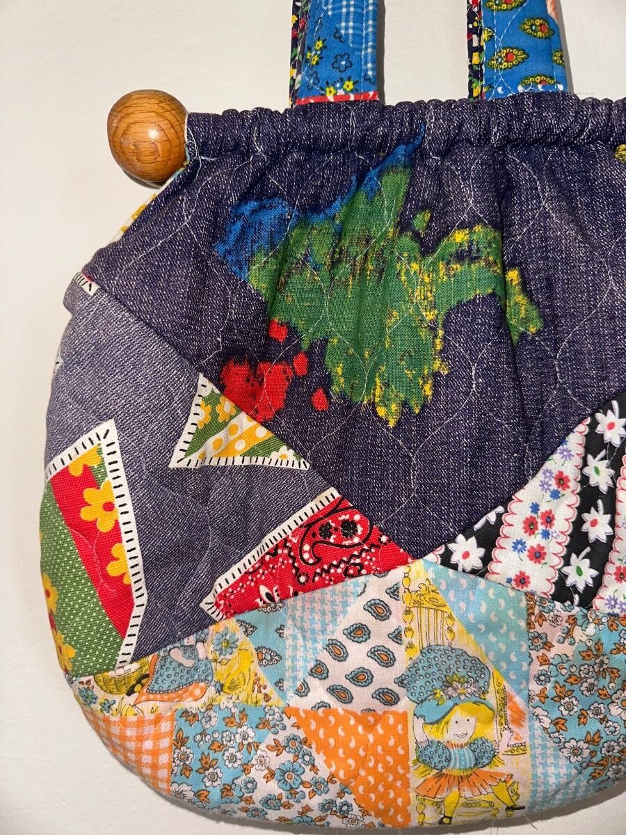 Handcrafted Vintage Patchwork Ba - image 3