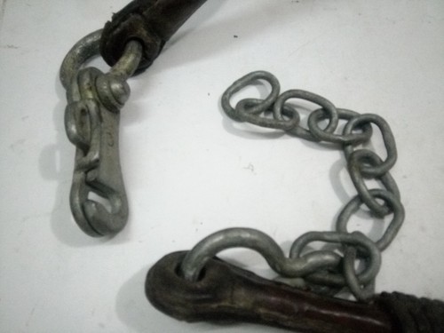 OLD VINTAGE LEATHER & METAL HORSE HARNESS HAMES YOKE ILAU 809 MADE A 1962 SIGN - Picture 10 of 12