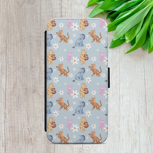 WINNIE THE POOH PATTERN CASE FOR IPHONE SAMSUNG GOOGLE FLIP WALLET PHONE COVER - Picture 6 of 19