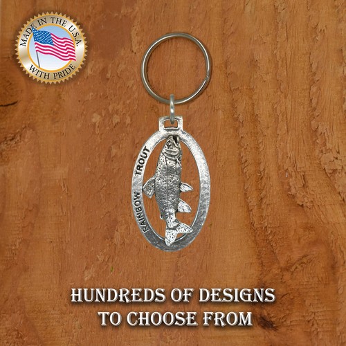 Schlüsselanhänger Regenbogenforelle, F002KC, Süßwasserfisch, Angeln Geschenk Metall, Made in USA - Bild 6 von 8