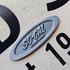 So-Cal Speed Shop adhesive Pewter EMBLEM Badge tag HOT ROD 1932 Ford Custom auto