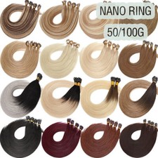 Nano Ring Tip Human Hair Extensions Nano Micro Beads Link Hair Highlight Ombre1g