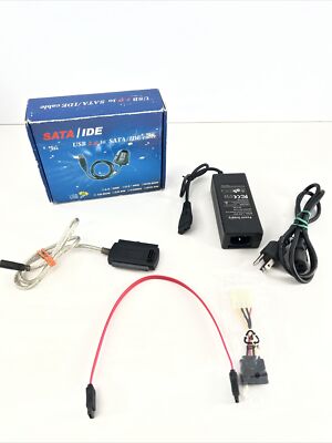 USB 2.0 to SATA/IDE Cable Adapter For 2.5 3.5 HDD Pre-owned
