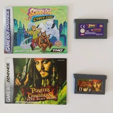 Scooby-Doo Cyber / Mystery & Pirates of the Caribbean GBA Gameboy Advance Tested