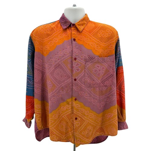 Vintage Terranova Herren Medium Hemd Western Mehrfarbig Retro Knopfhemd 1990er