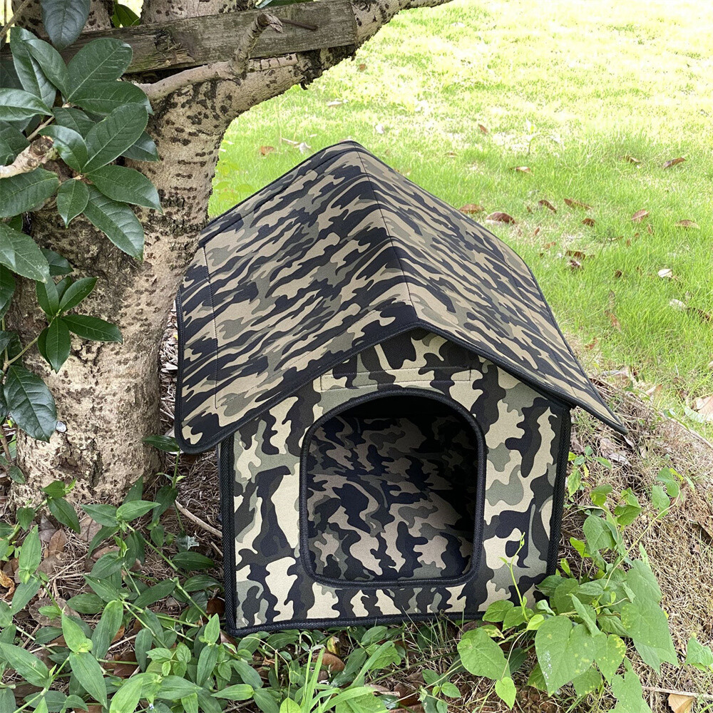 Pet Dog House Waterproof Canvas Dog Kennel Hound House Portable Travel