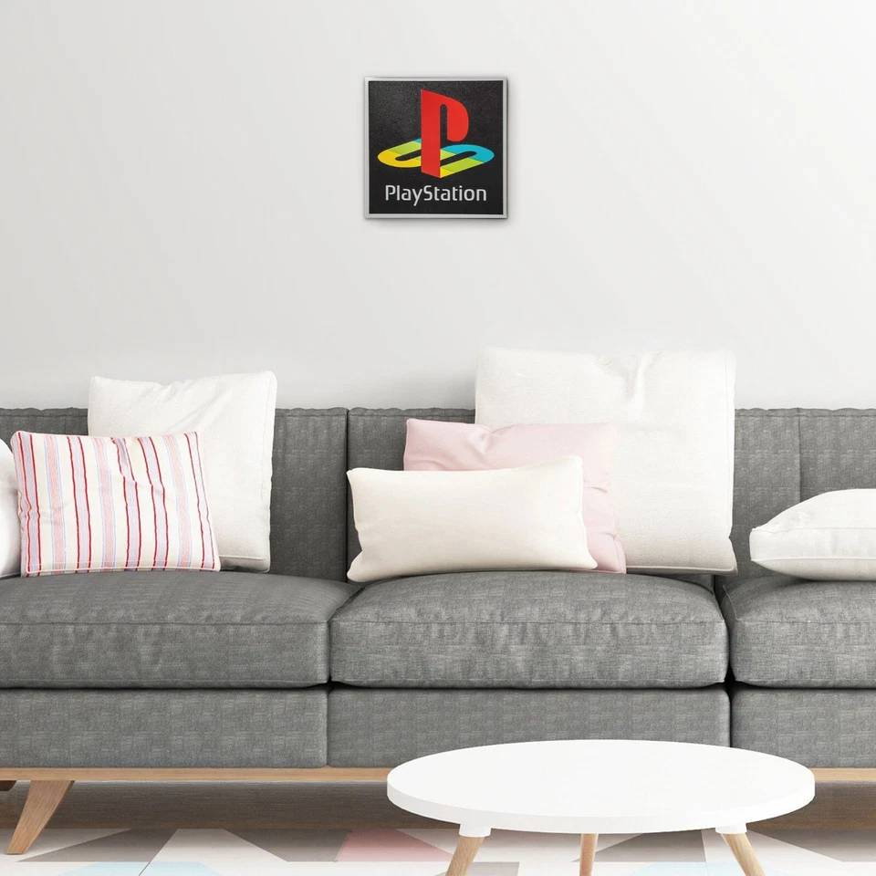 🎮 PlayStation 徽标标志 – 数控雕刻方形木质墙艺术 | 复古索尼玩家 — 第 3/4 张图片