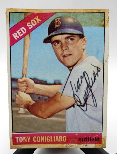 VINTAGE SIGNED TONY CONIGLIARO AUTOGRAPHED BOSTON RED SOX TOPPS BASEBALL CARD
