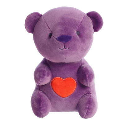 Aurora - Valentine - 8'' Yummy Heartbear - Purple Heartwarming Stuffed Animal