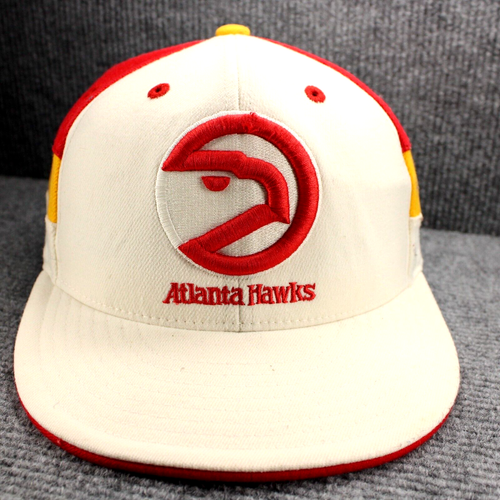 Atlanta Hawks Hat Cap Adidas Hardwood Classics Fitted 6 7/8 - 7 1/4 White NBA