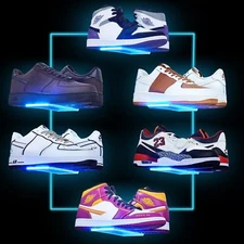 Set of 6 Floating Shoe Display Shelf with Lights, Glow Color Changing Clear A...