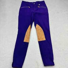 Ralph Lauren Women's Riding Pants 4 Equestrian Purple Suede Patches Jophur