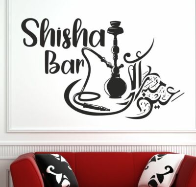 Wandaufkleber Wandtattoo Aufkleber Bar Loung Shisha Rauchen Hookah Tabak 181