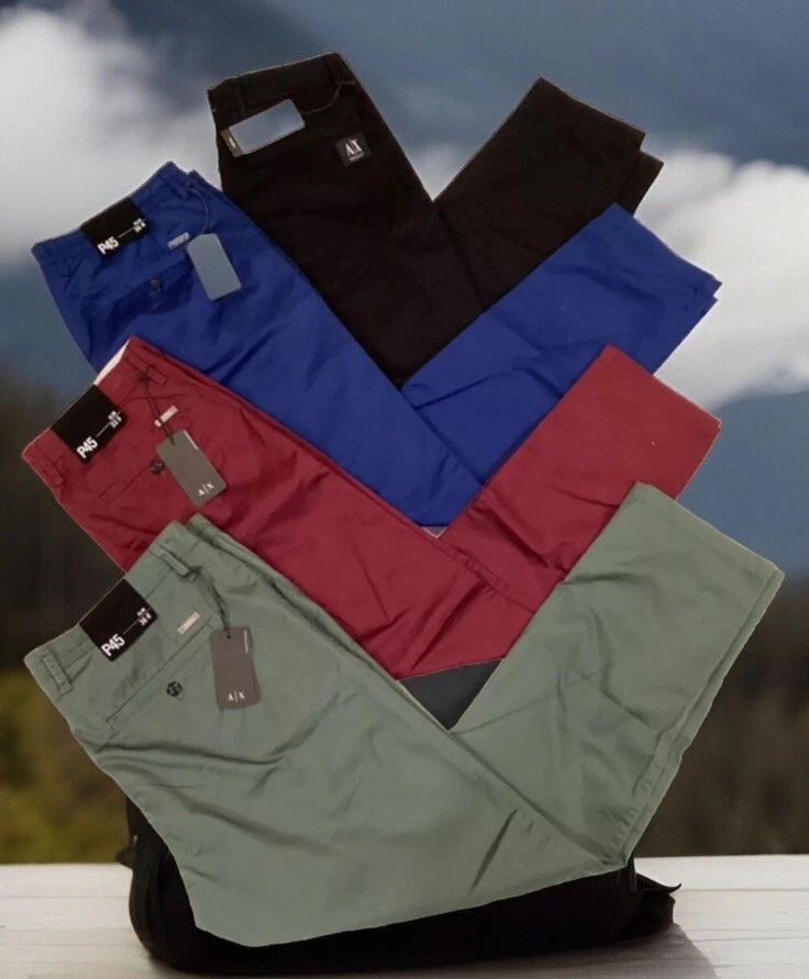ARMANI EXCHANGE AUTHENTIC SLIM FIT CHINO P45 P12 pants 8NZP45-ZNMTZ $80-$150