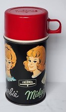 1965 Mattel Barbie Midge Skipper Metal Thermos No. 2825 Made in USA
